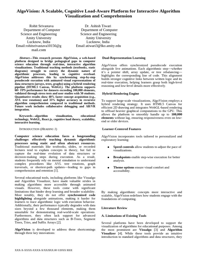AlgoVision: Interactive Algorithm Learning | PDF | Rendering (Computer ...