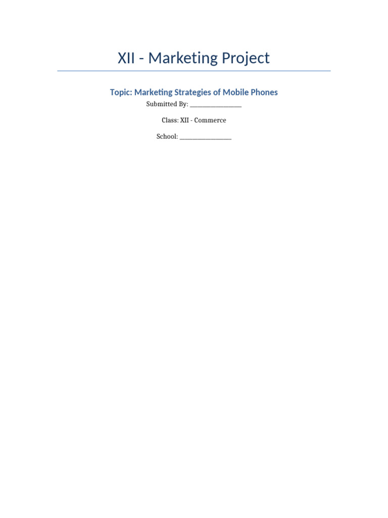 Mobile Phone Marketing Strategies | PDF | Marketing | Brand