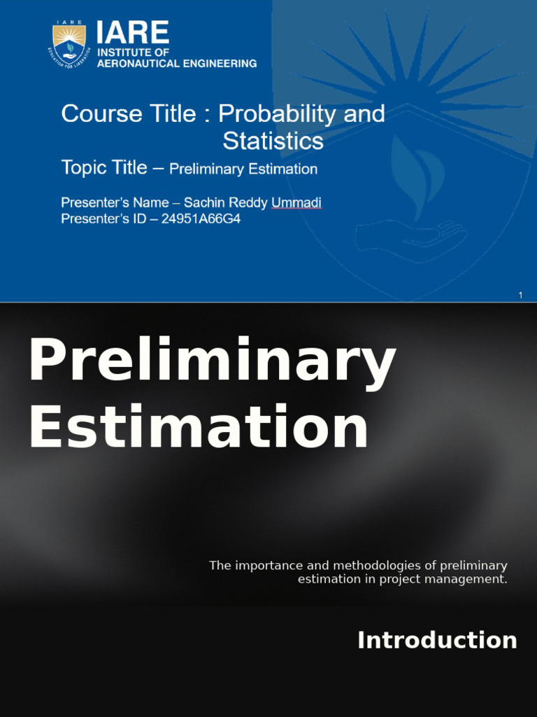 Importance of Preliminary Estimation | PDF | Project Management ...