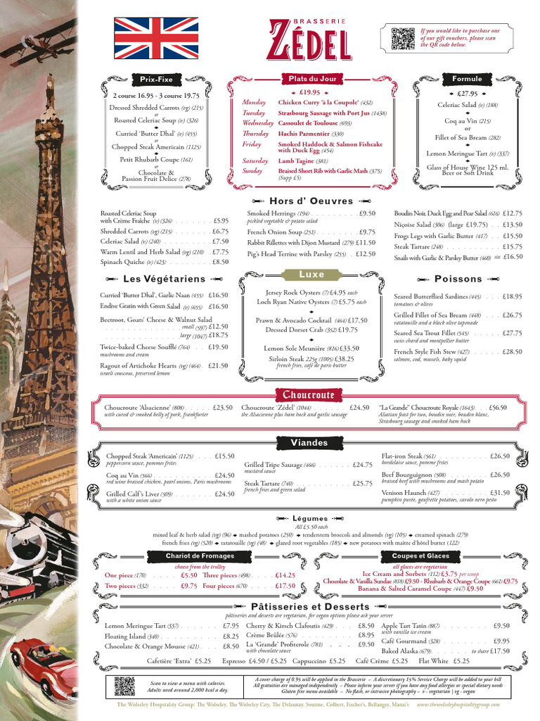Brasserie Zédel Menu Overview | PDF | French Cuisine | Wine