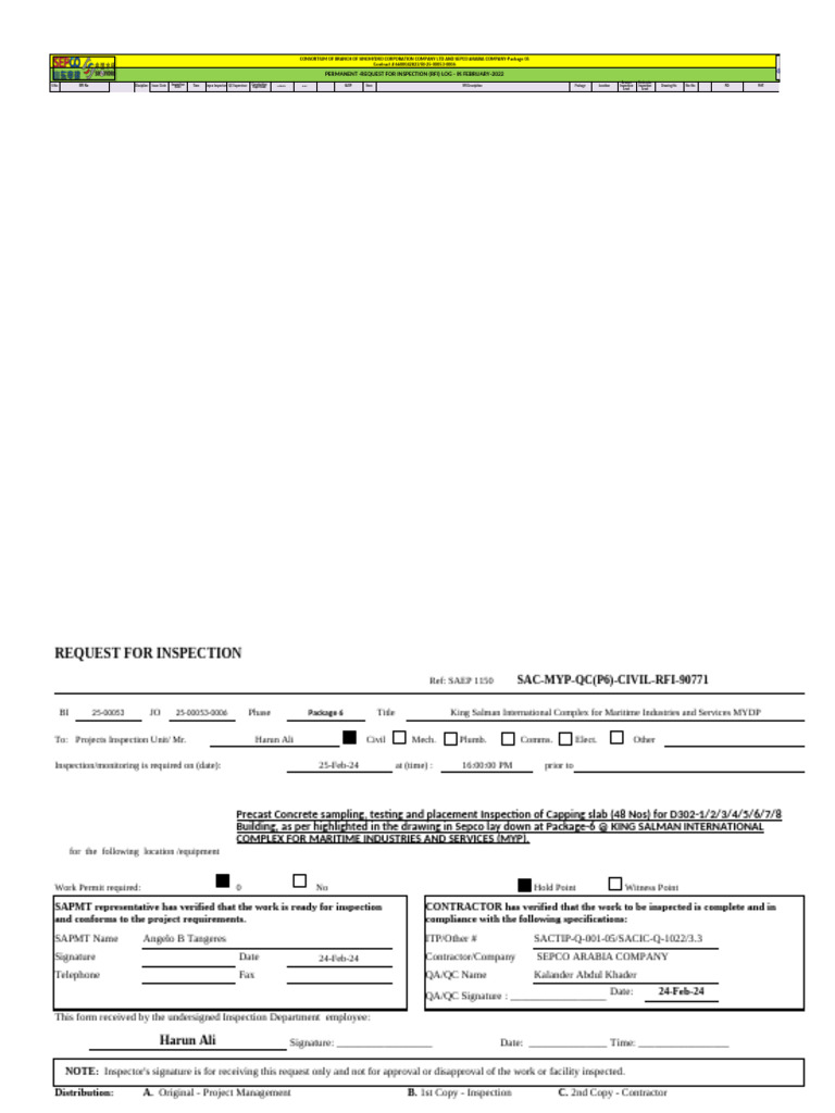 SACIC-Q-1022 Rev.02 Precast Concrete Sampling, Testing & Placement ...