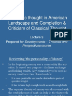 Economic Thought in American Landscape and Completion & Criticism of Classical Thought