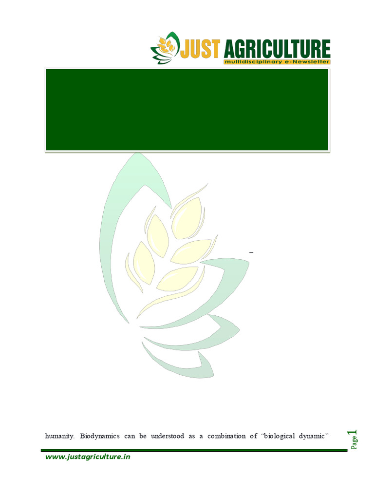 Features of Biodynamic Agriculture | PDF | Sustainable Agriculture ...