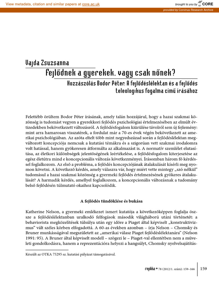 Fejlodnek A Gyerekek Vagy Csak Nonek Hoz | PDF