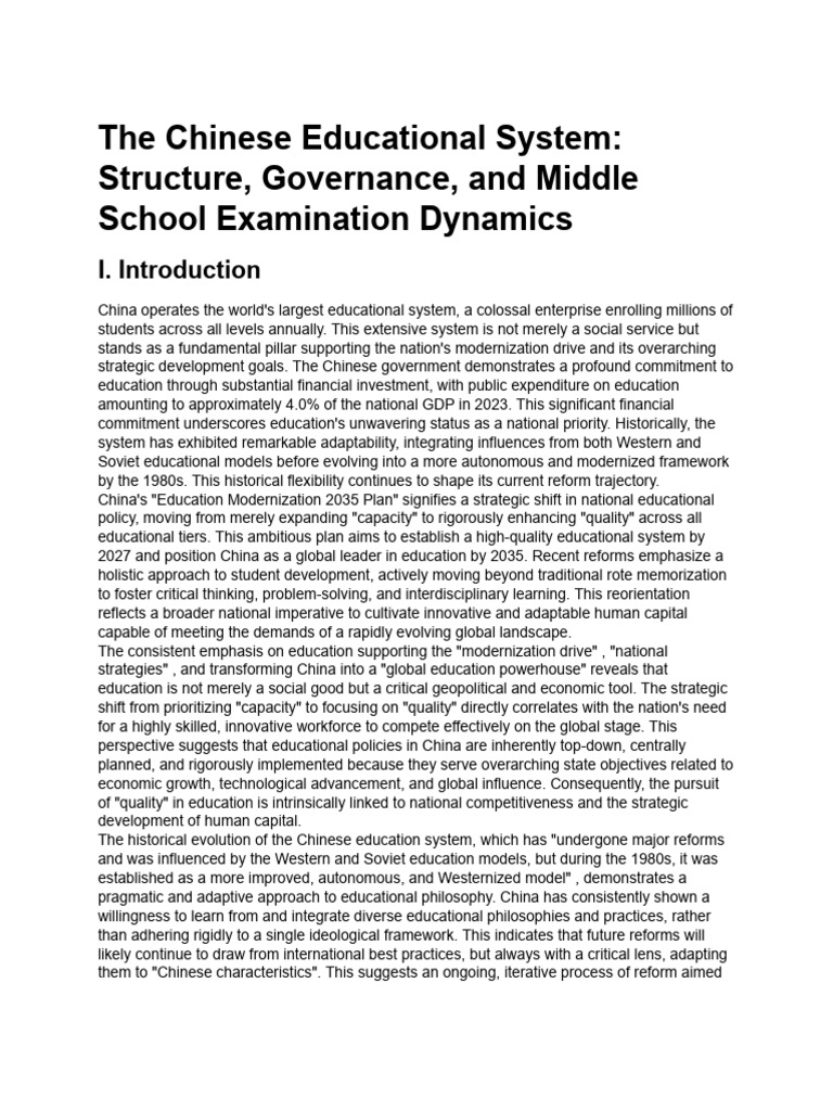 Chinese Education System Overview 2023 | PDF | University And College ...