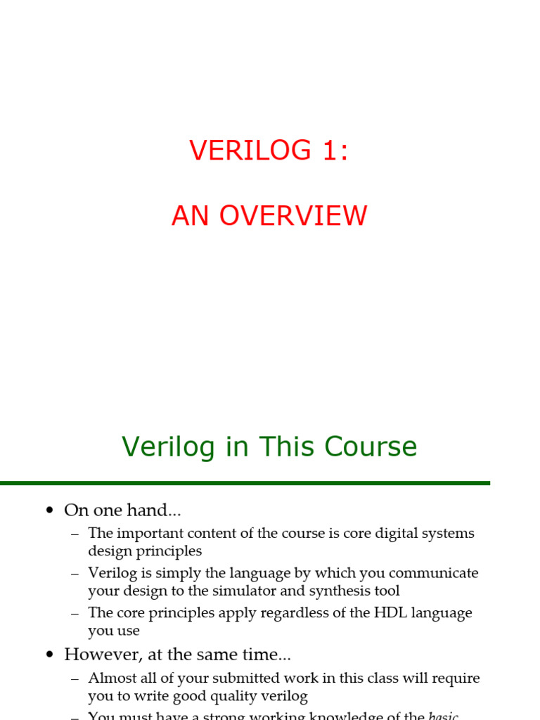 Verilog Basics for Digital Design | PDF | Hardware Description Language ...