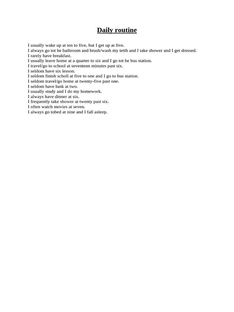 Daily Routine | PDF