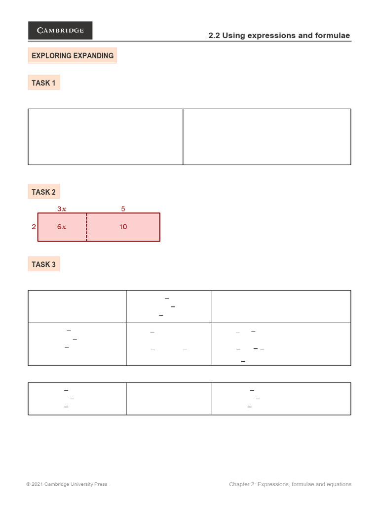 Expanding Expressions and Formulae Guide | PDF | Mathematics | Algebra