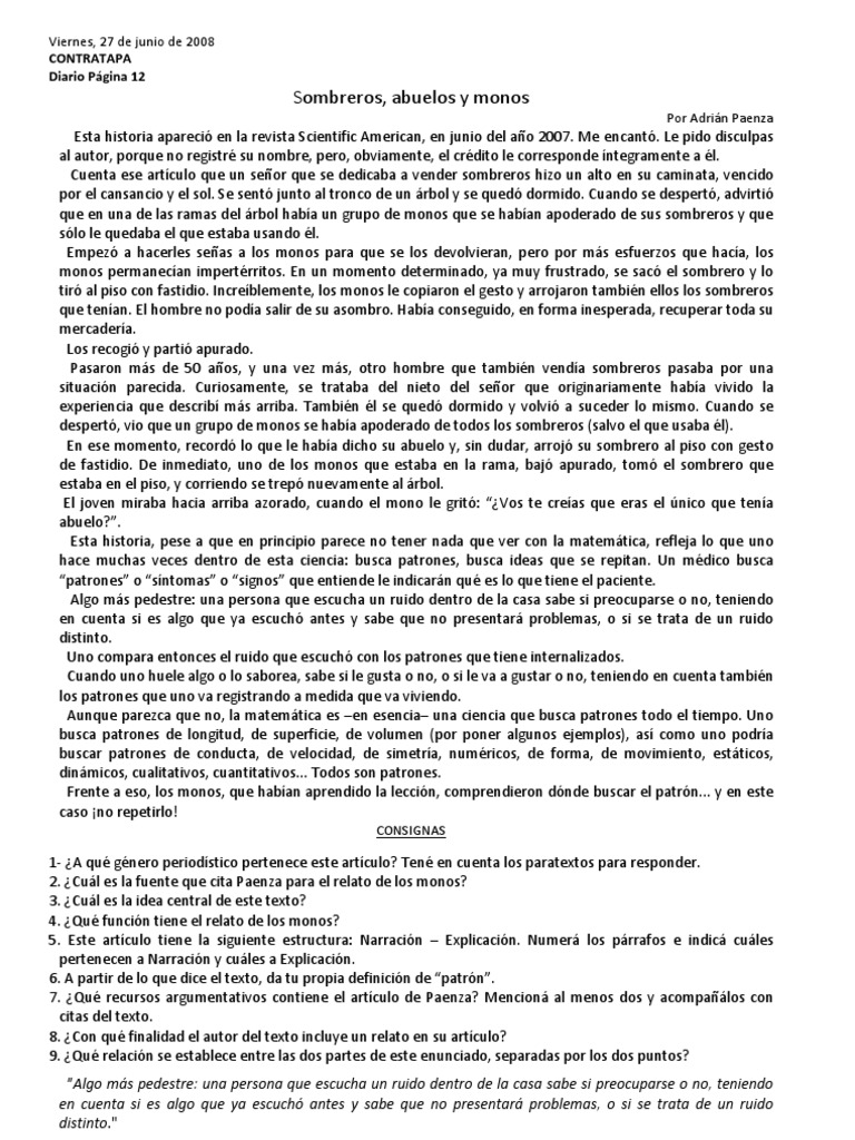 Artículo de Opinión de PAENZA | PDF | Ficción general, image size:768x1024
