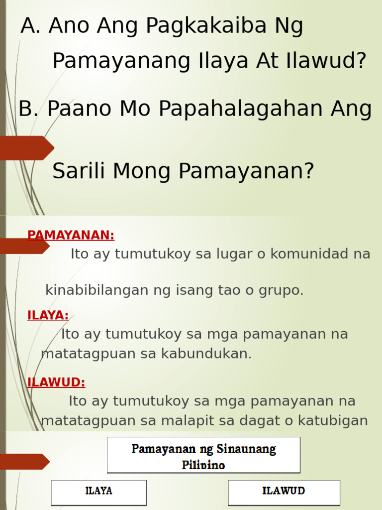 Sinaunag Pamayanang Ilaya at Ilawod | PDF
