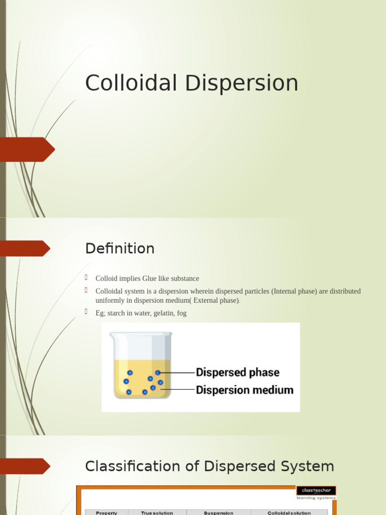 Understanding Colloidal Dispersion | PDF | Colloid | Adsorption