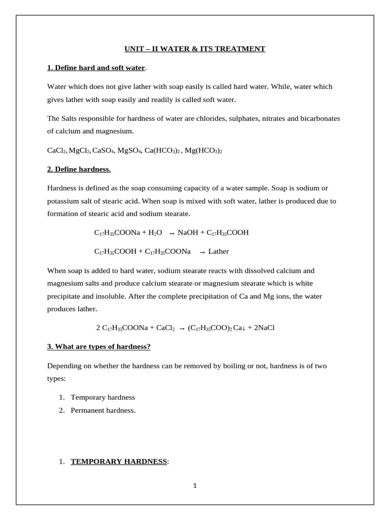 Unit II Water | PDF | Chlorine | Osmosis