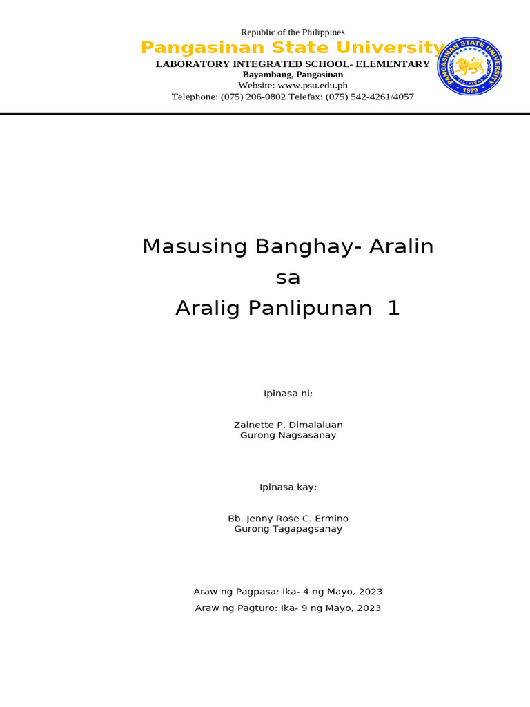 DLP Mga Estruktura Sa Komunidad Zai | PDF