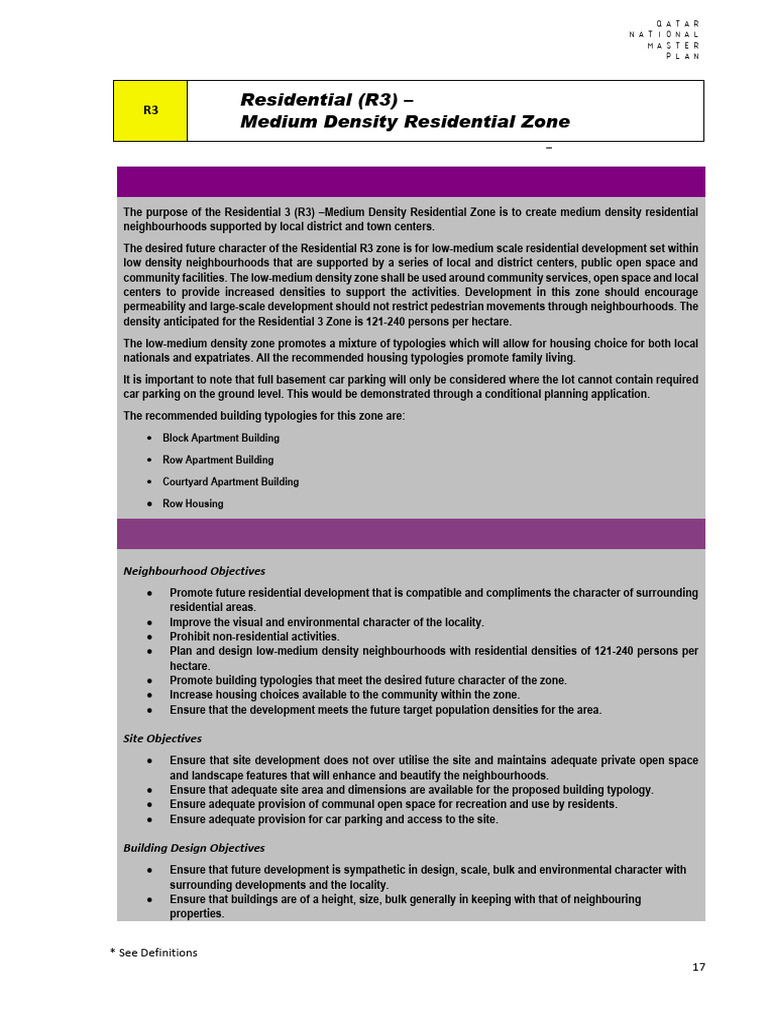 Qatar R3 Medium Density Residential Guidelines | PDF | Urbanization ...