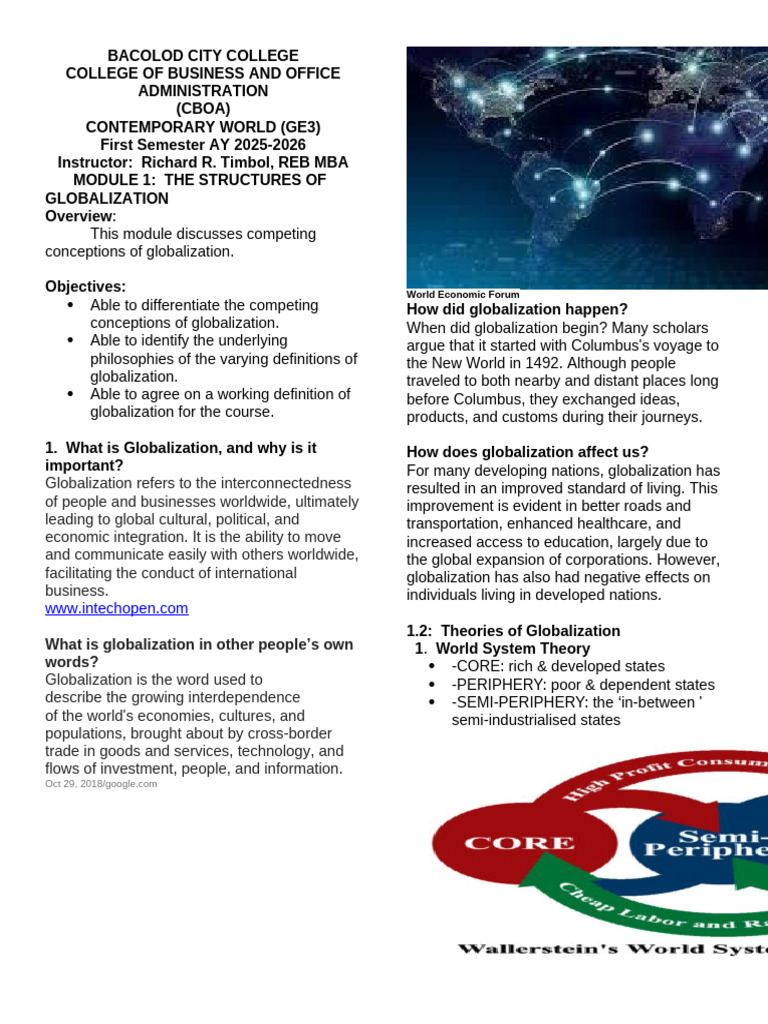 Globalization Concepts and Challenges 2025 | PDF | Governance ...