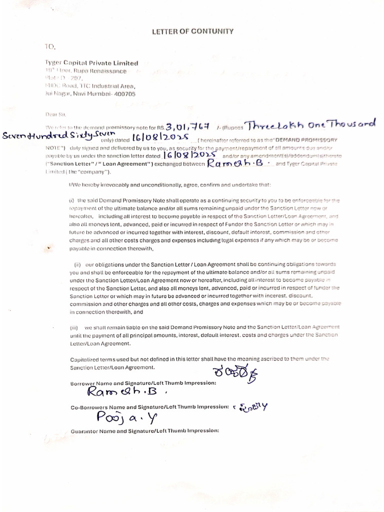 Letter of Continuity RY | PDF