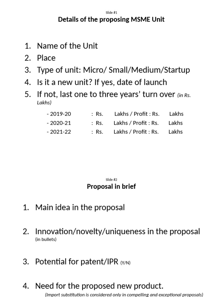 Format-2-1-Conc Presentation For Design MSME | PDF | Secondary Sector ...