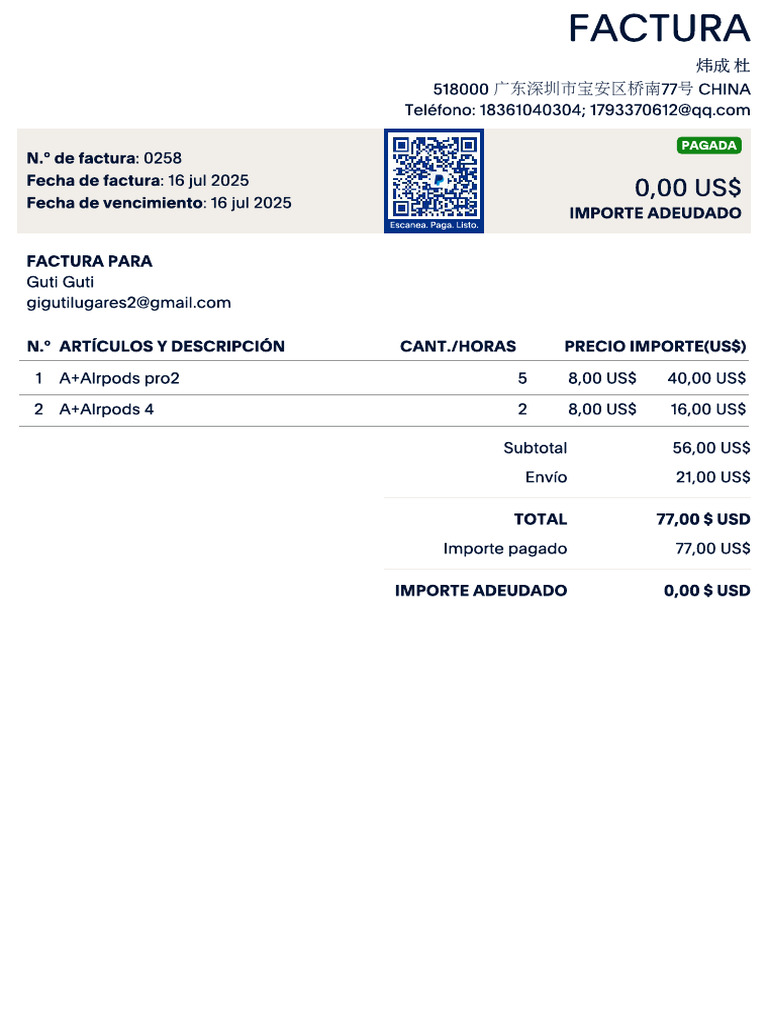 Invoice - 0258 | PDF