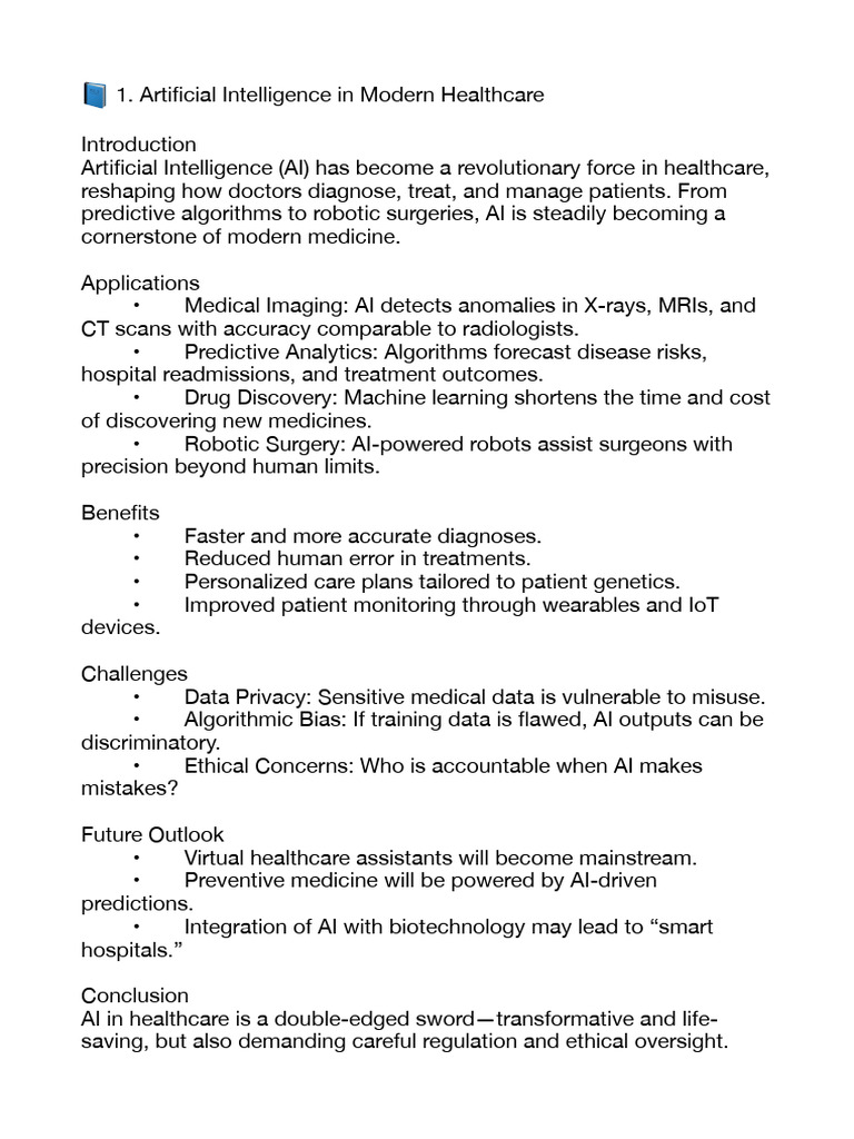 AI Transforming Modern Healthcare | PDF