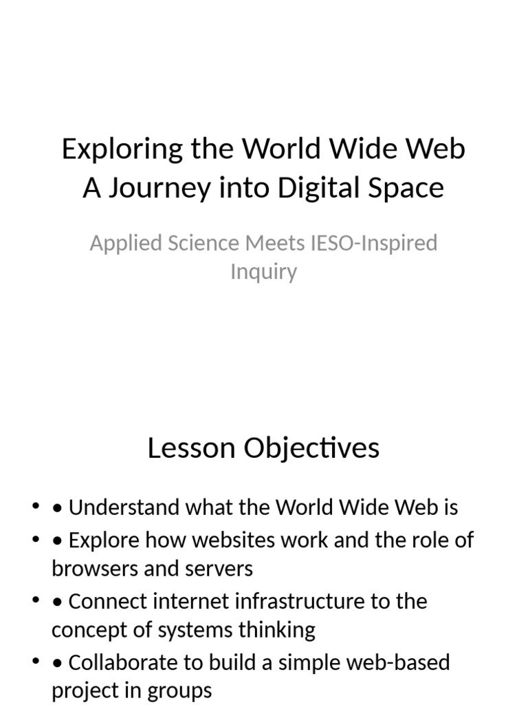 World Wide Web Lesson | PDF