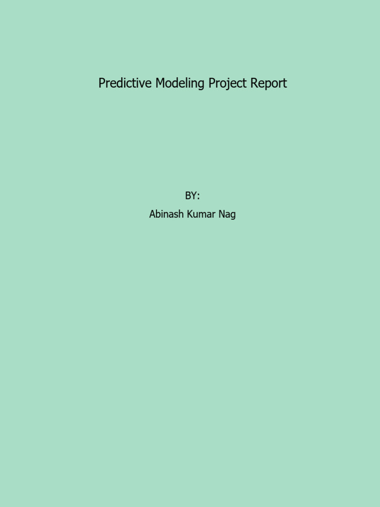 Predictive Modeling Project Insights | PDF | Coefficient Of ...