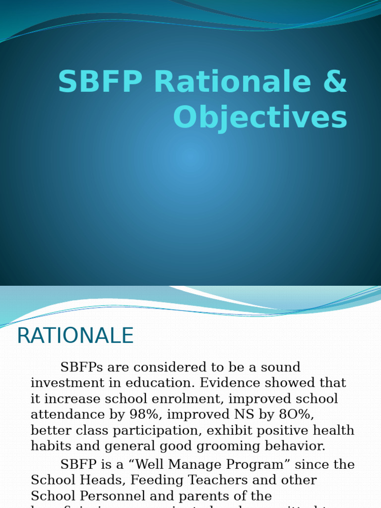 Benefits and Objectives of SBFP | PDF