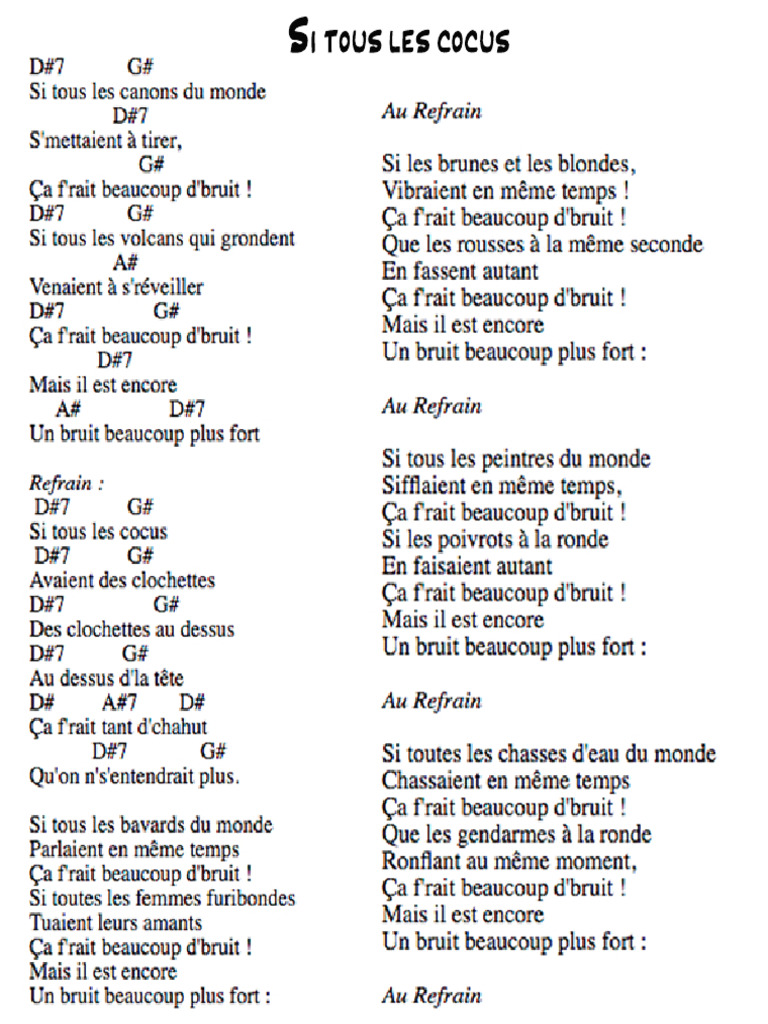 Si Tous Les Cocus | PDF