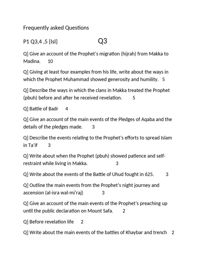 Key Events in Prophet Muhammad's Life | PDF | Muhammad | Medina