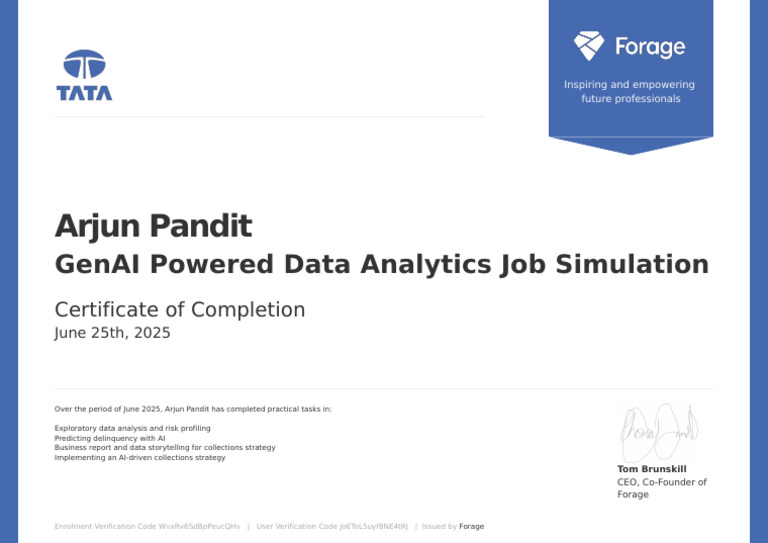 GenAI Data Analytics Completion Certificate | PDF