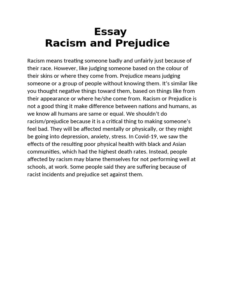 Understanding Racism and Prejudice | PDF