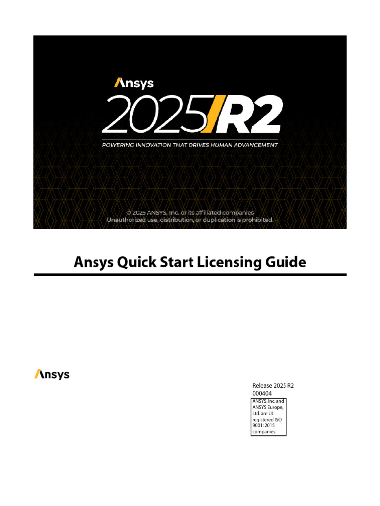 Ansys 2025 R2 Licensing Quick Start Guide | PDF | Installation ...