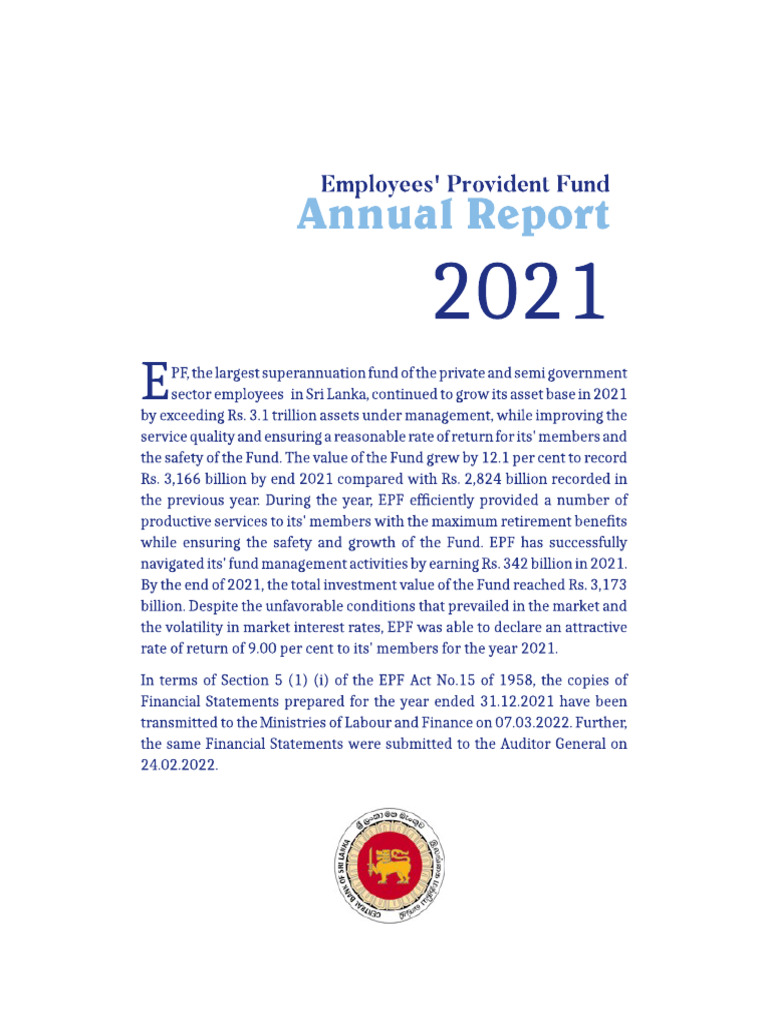 EPF Annual-Report-English-2021 | PDF