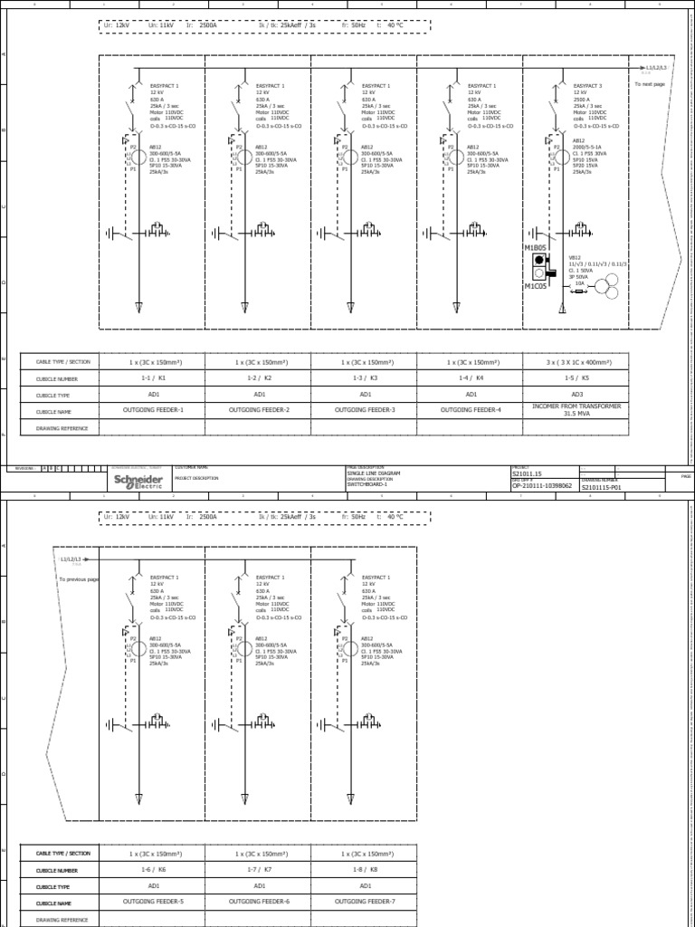 Schneider 11kV Switchgear Diagram | PDF | Electrical Engineering ...
