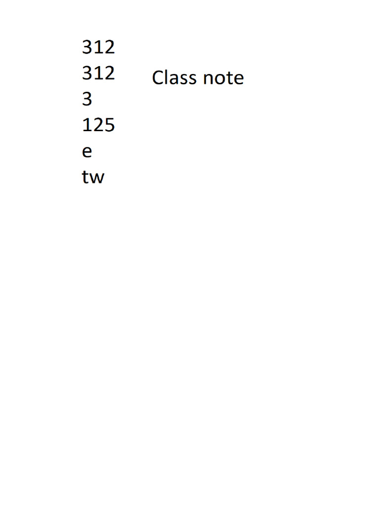 Class Notes | PDF