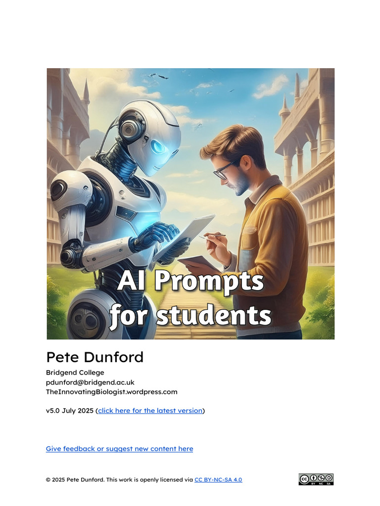 AI Prompts for Student Learning | PDF | Artificial Intelligence ...
