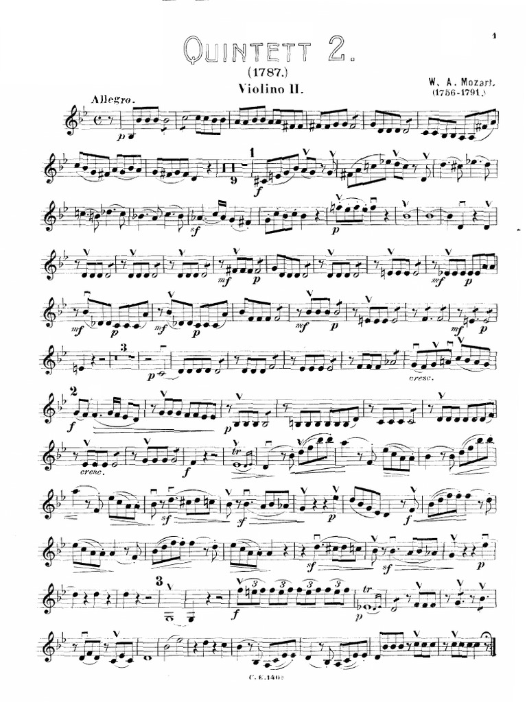 String Quintet 4 (K516) VLN II | PDF