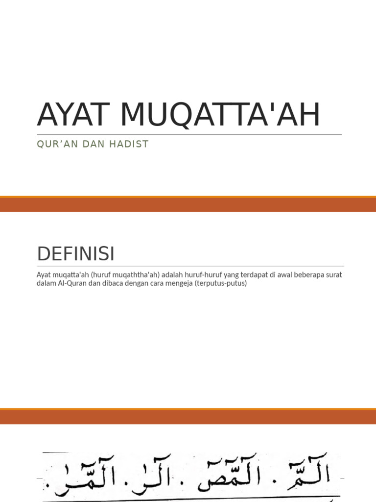 Ayat Muqatta'Ah | PDF