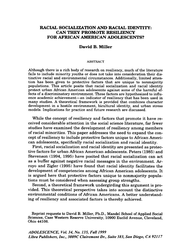 Racial Socialization | PDF