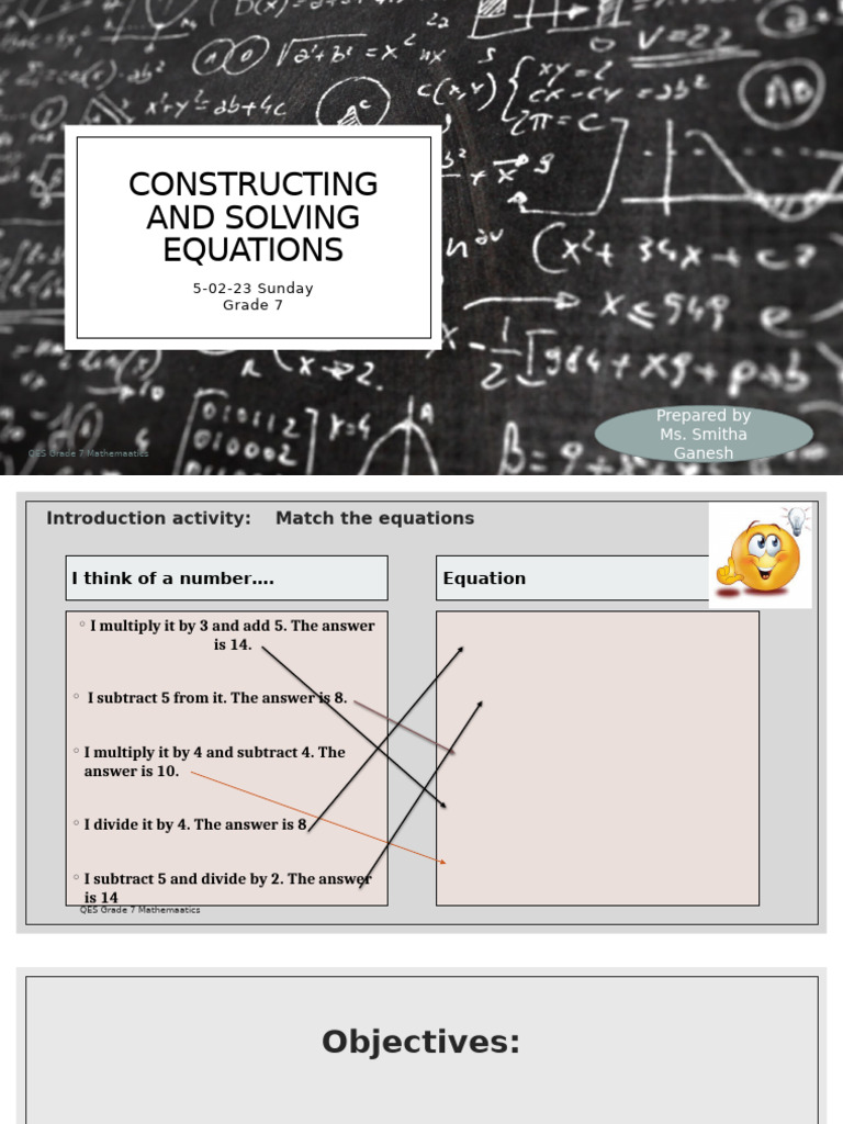 Feb 5 Constructing and Solving Equations | PDF | Mathematics | Chess Theory