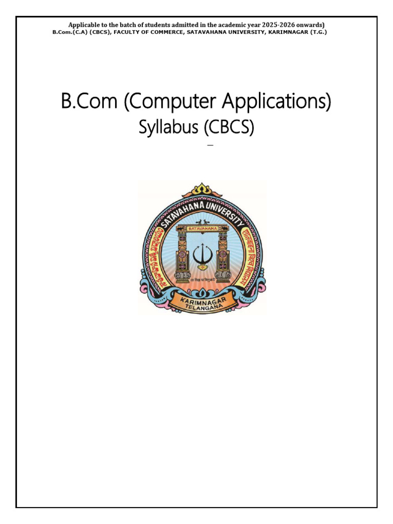 B.Com (Computer Applications) Syllabus 2025-26 | PDF | Computer Network ...