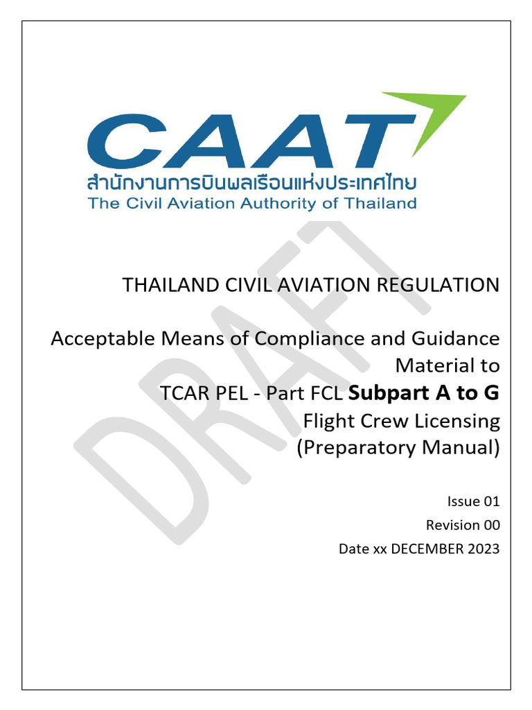 Tcar Pel - Part FCL The Amc-Gm Subpart A To G v16.01.2023 | PDF ...
