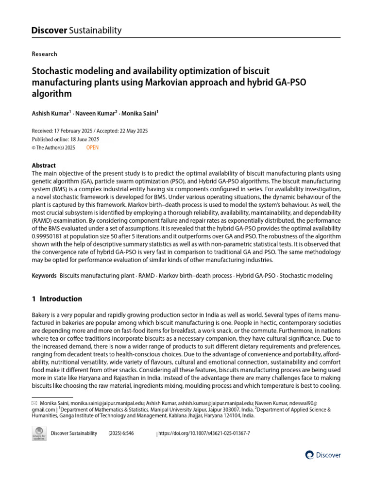 Biscuit Plant Optimization with GA-PSO | PDF | Mathematical ...
