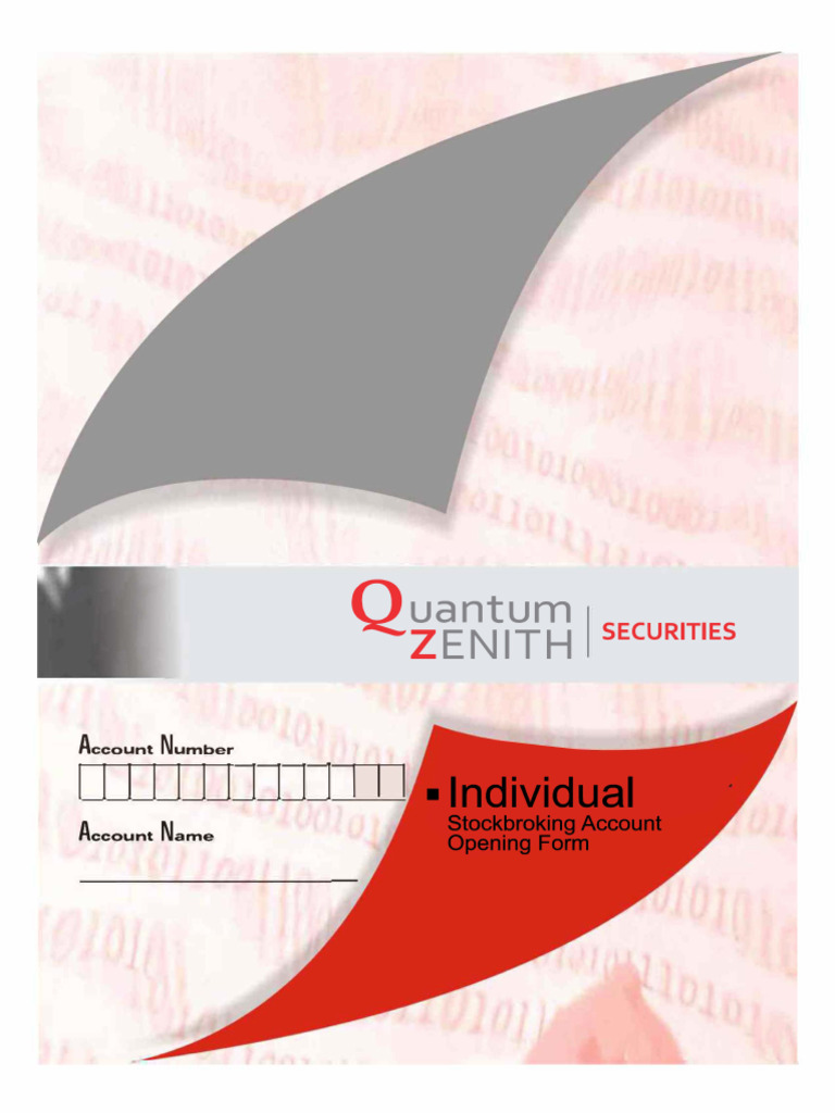 Quantum Zenith Account Opening Form | PDF | Identity Document | Indemnity