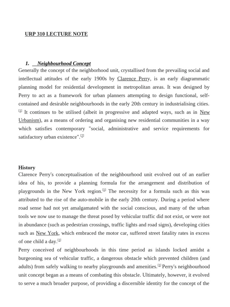 Understanding the Neighbourhood Unit Concept | PDF | Urban Planning ...