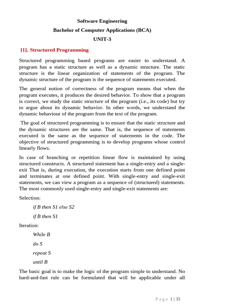 Structured Programming in Software Engineering | PDF | Software Testing ...