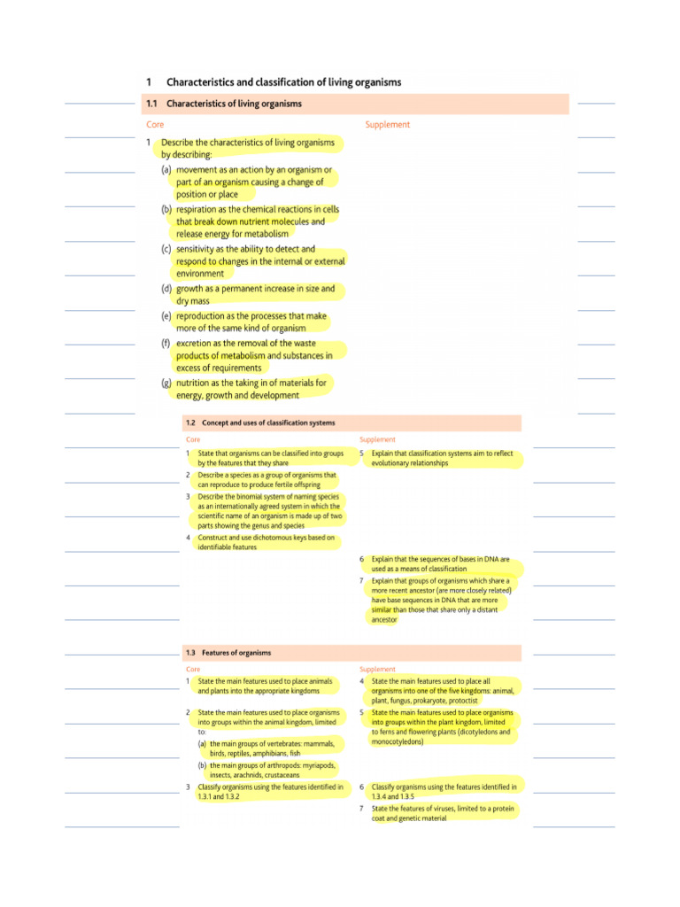 Chapter 1 - Characteristics and Classification of Living Organisms ...