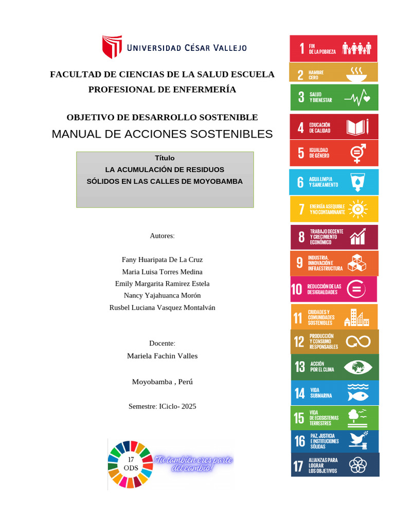 Manual de Acciones Sostenibles 01 - ODS Sesion 15 | PDF | Residuos ...
