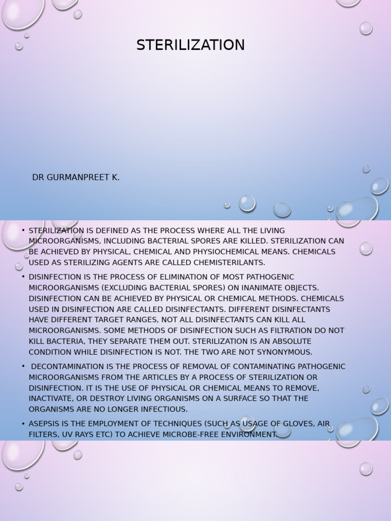 Sterilization Methods and Techniques | PDF | Sterilization ...