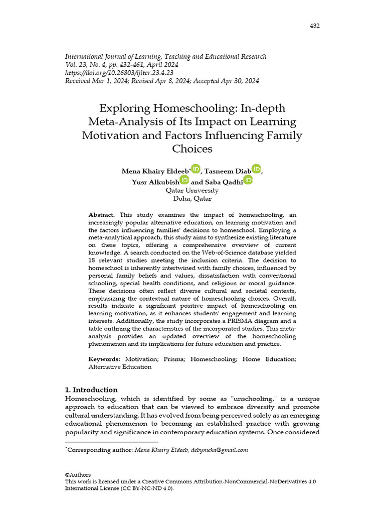 Homeschooling's Impact on Learning Motivation | PDF | Homeschooling ...