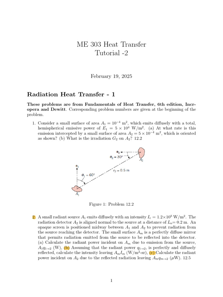 Radiation Heat Transfer Problems | PDF | Scientific Phenomena | Applied ...